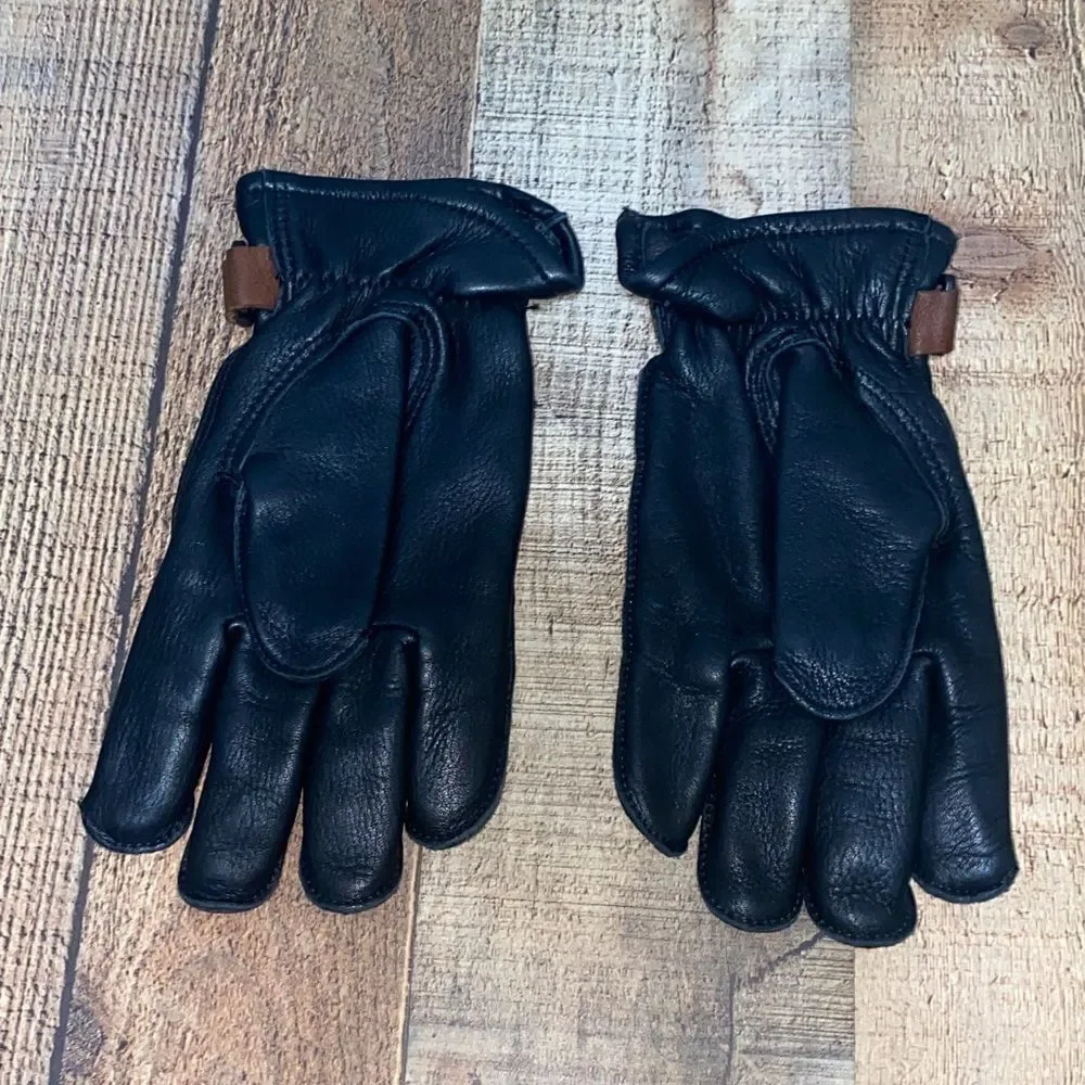 Black leather gloves